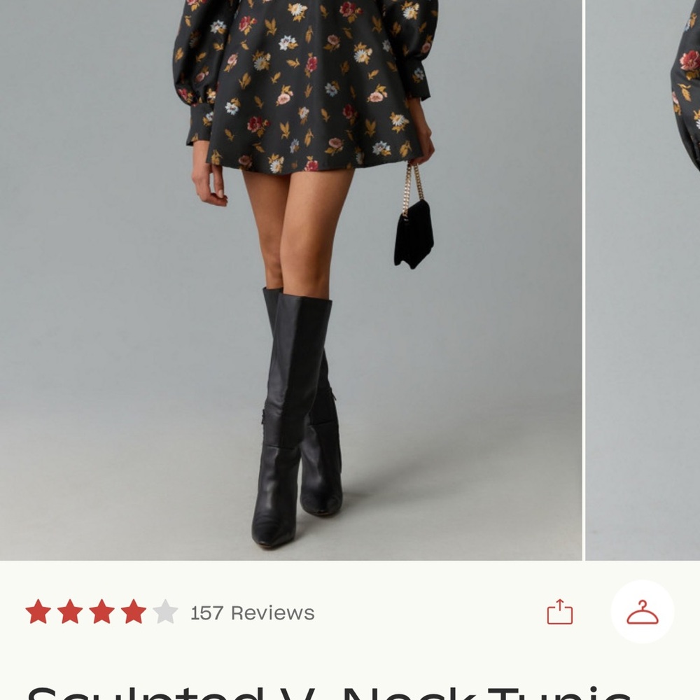 Anthropologie Black Floral Mini Dress - Picture 2 of 5